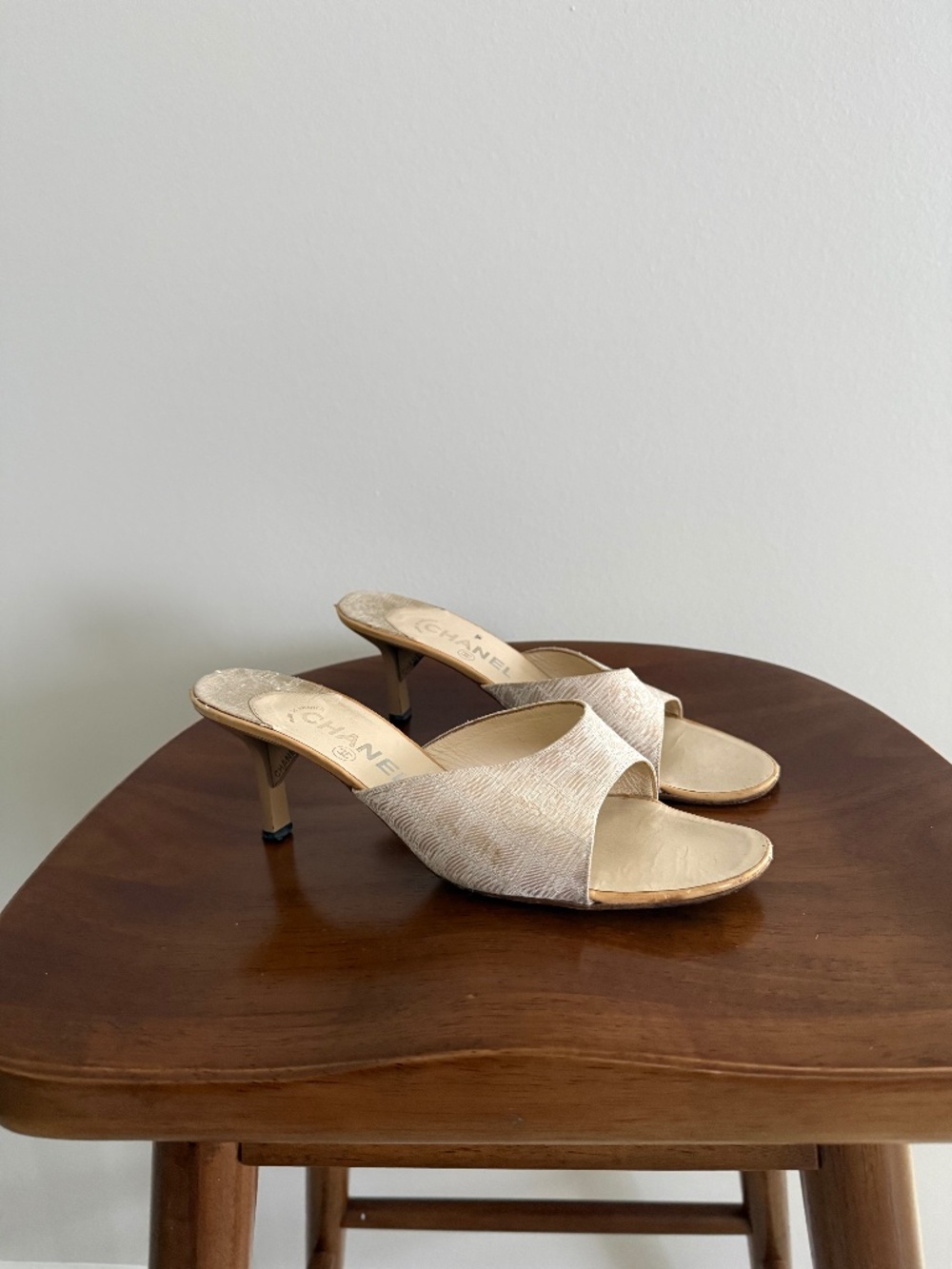 Vintage CHANEL Canvas Kitten Heels | Euro 39